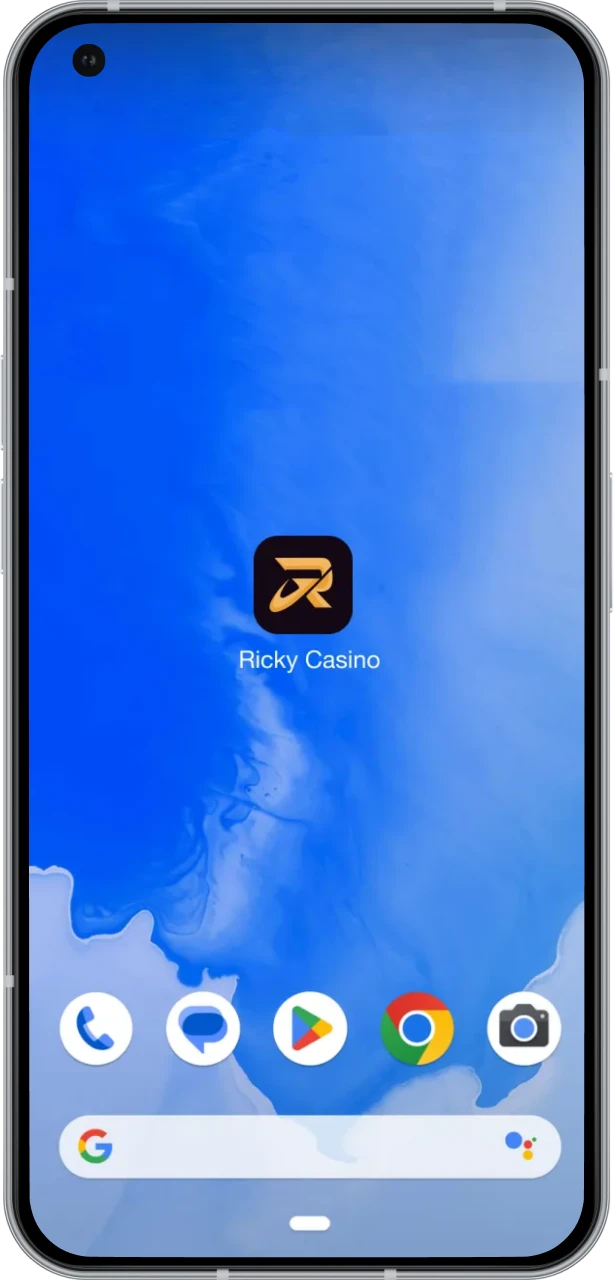 Open the Ricky Casino app, sign in, add funds and find Chicken Road.