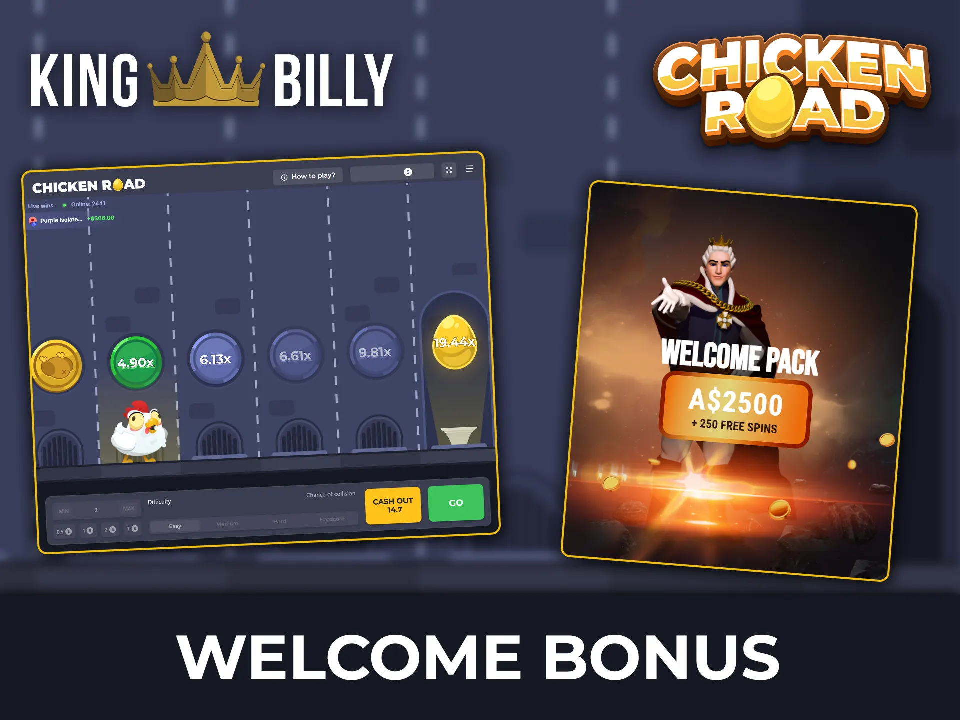 Find out how to claim the King Billy welcome bonus to boost your starting bankroll for playing Chicken Road.