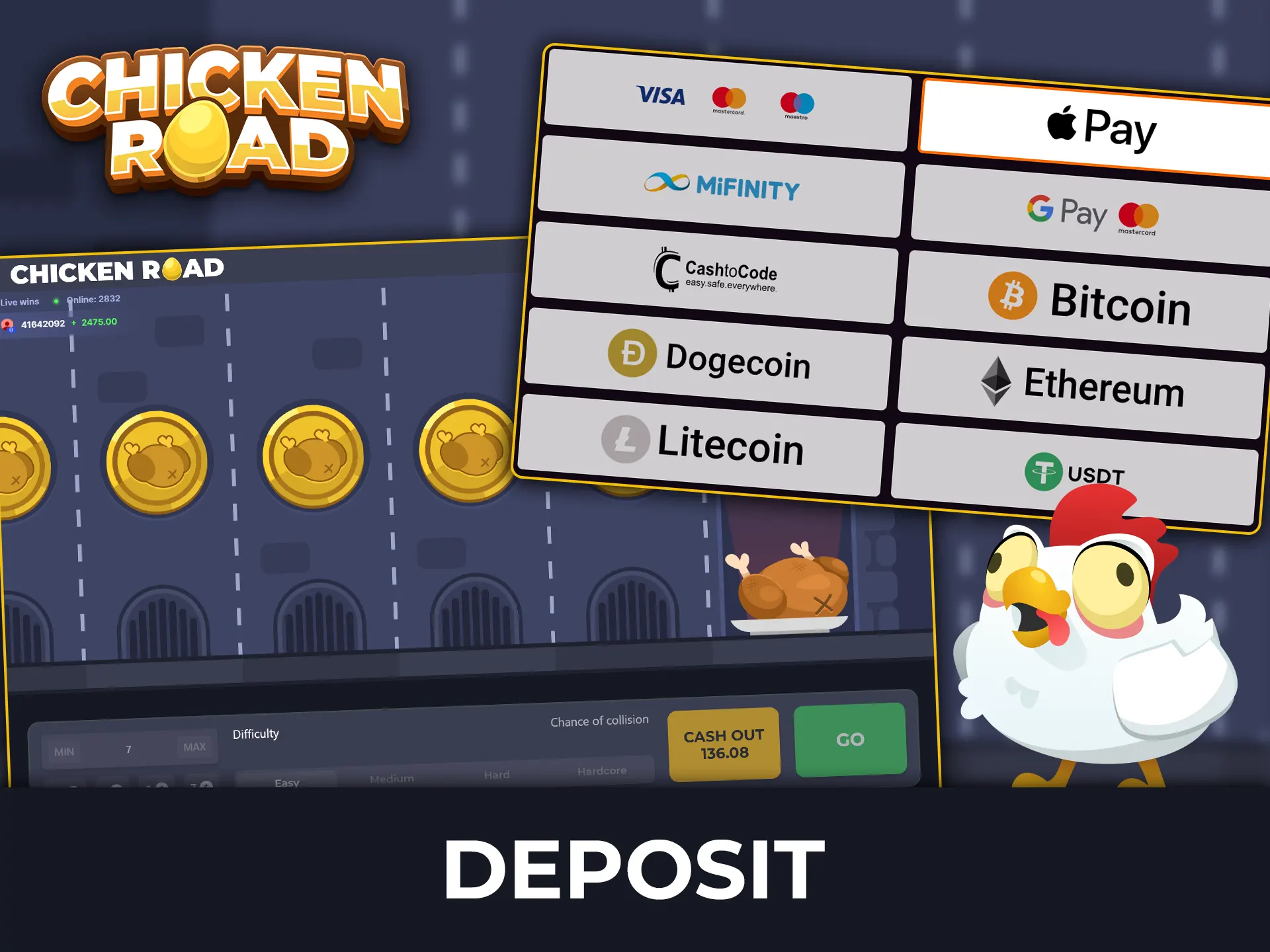 Follow the step-by-step guide to fund your account and start playing Chicken Road.