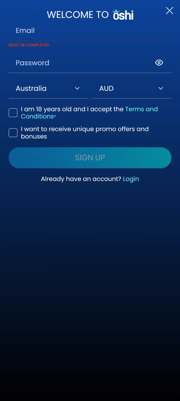 Register on the Oshi Casino website and fill out your account to play Chicken Road without issues.