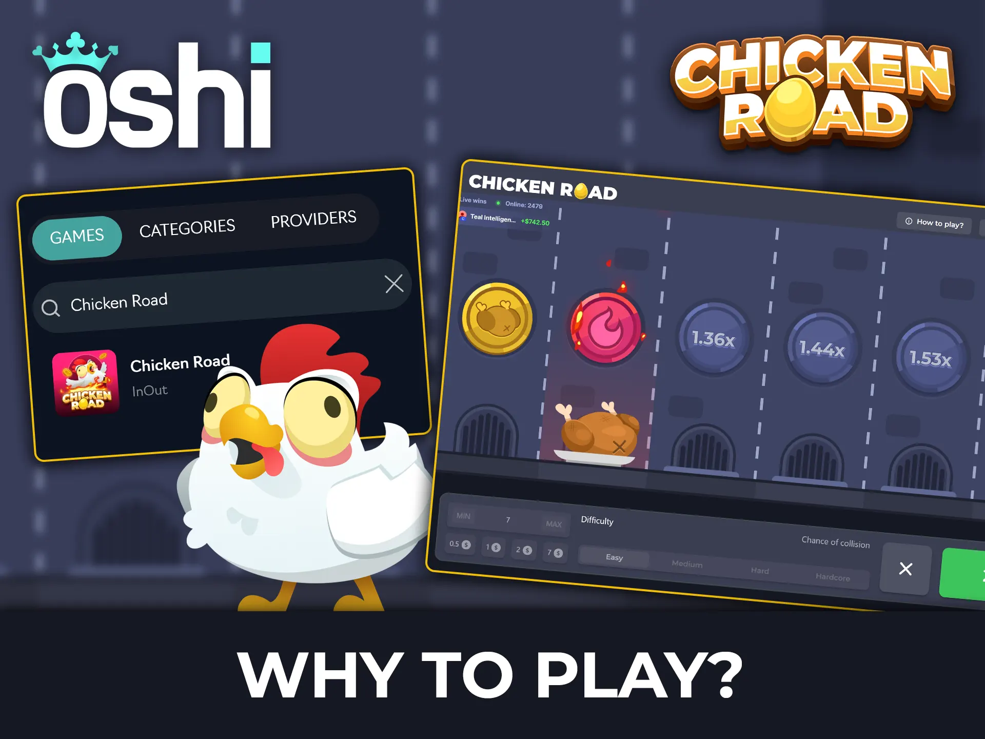 Discover why all players choose Oshi Casino to play Chicken Road.