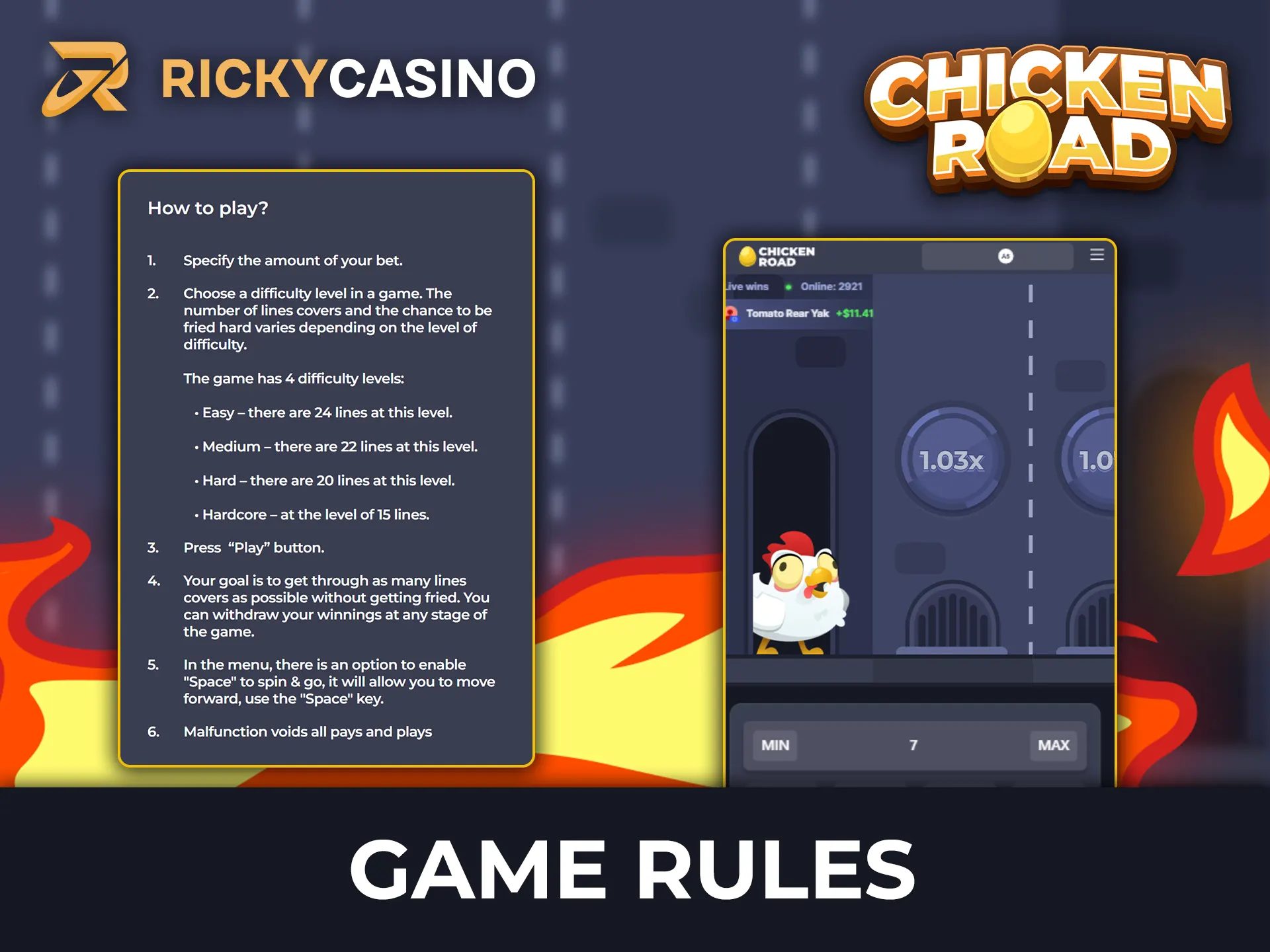 Learn the mechanics of Chicken Road to get higher multipliers at Ricky Casino.