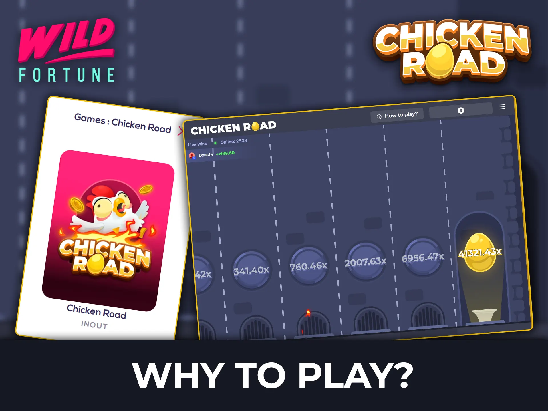 Play the popular game Chicken Road on the Wild Fortune platform.